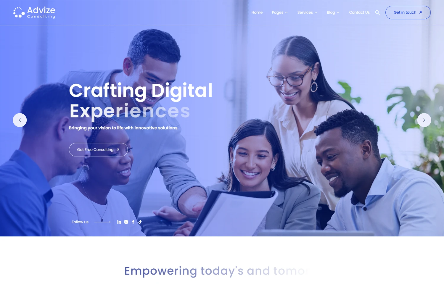 Advize – Corporate Consulting Services Template